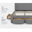 Lit plateforme avec rangement en lin gris à 4 tiroirs, structure de lit tapissier capitonnée, aucun sommier requis, double-1132544892