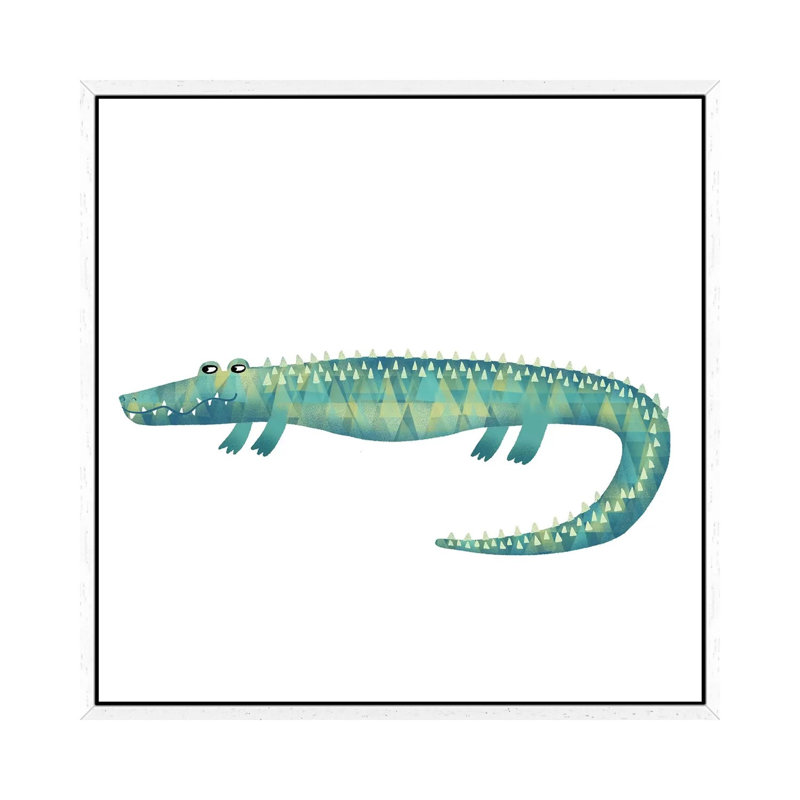 Alligator by Nic Squirrell - Print on Canvas, White Framed, 93.98 cm H x 93.98 cm W