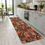 Tapis en patchwork ethnique, antidérapant et lavable, orange, idéal pour le salon, la cuisine ou le couloir.-372274406