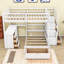 Lit superposé double en bois double avec bureau, tablettes et 8 tiroirs-2039917119