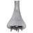 Glass Vase with Aluminum Base and Modern Sculptural Design-603826681