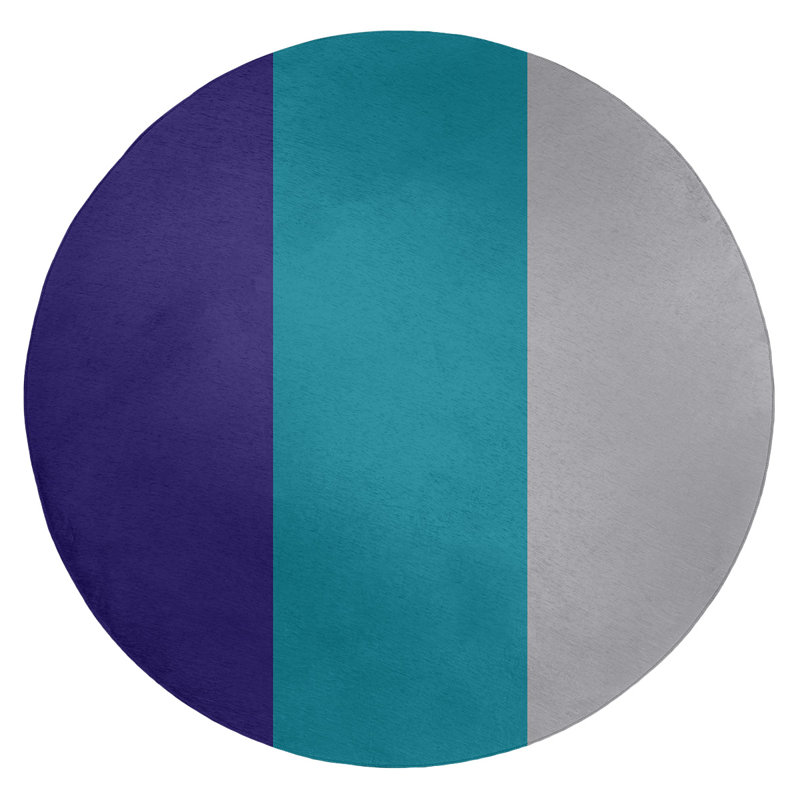 Chenille Striped Indoor Rug, Round 5'