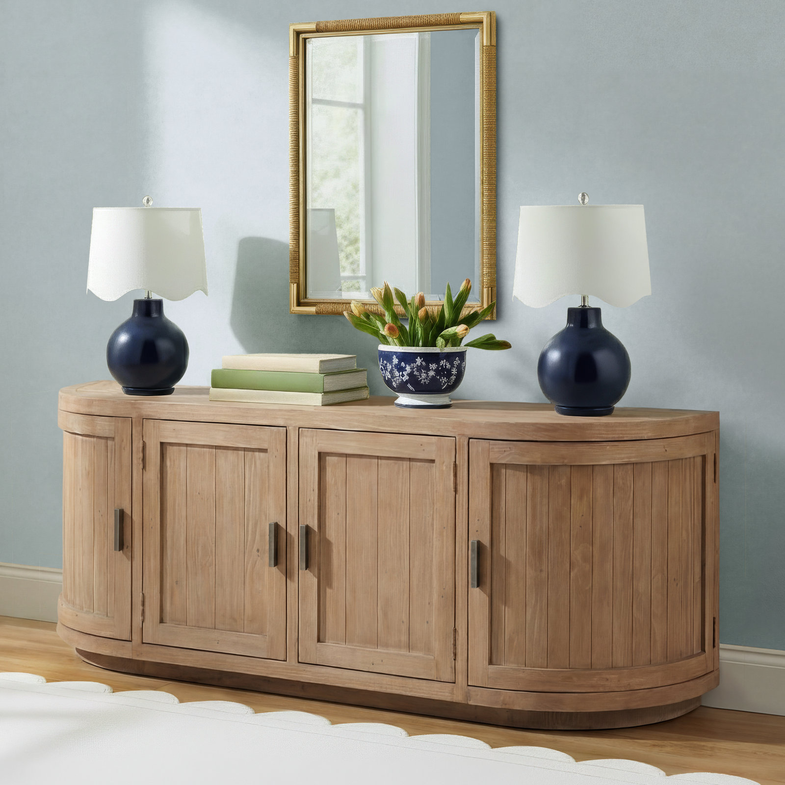 Rudi Solid Wood TV Stand, Brown