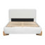 Elegant Boucle Bed, une pièce maîtresse de chambre à coucher luxueuse et confortable, pleine grandeur, blanc-2087002722