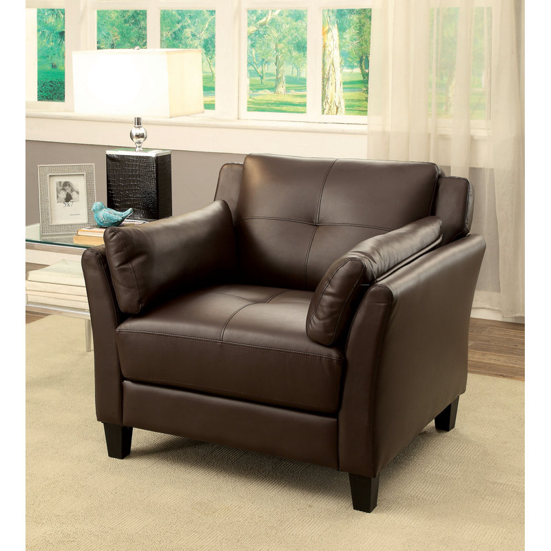 Fauteuil Bella, Similicuir brun