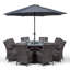 Karas 8 - Person Patio Dining Set Umbrella Hole Included Round Table with Cushions Included-39926007