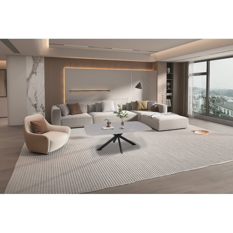 Deava Cross Legs Coffee Table, Grey