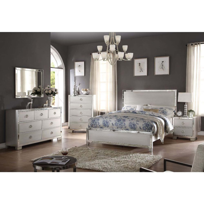 Faumont Panel Bed, Platinum, King