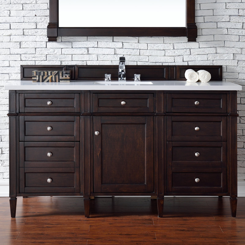 Brittany 60'' W Single Bathroom Vanity Base, Burnished Mahogany