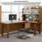 Solid Wood L - shaped Desk and Bookshelf Combination-650332452