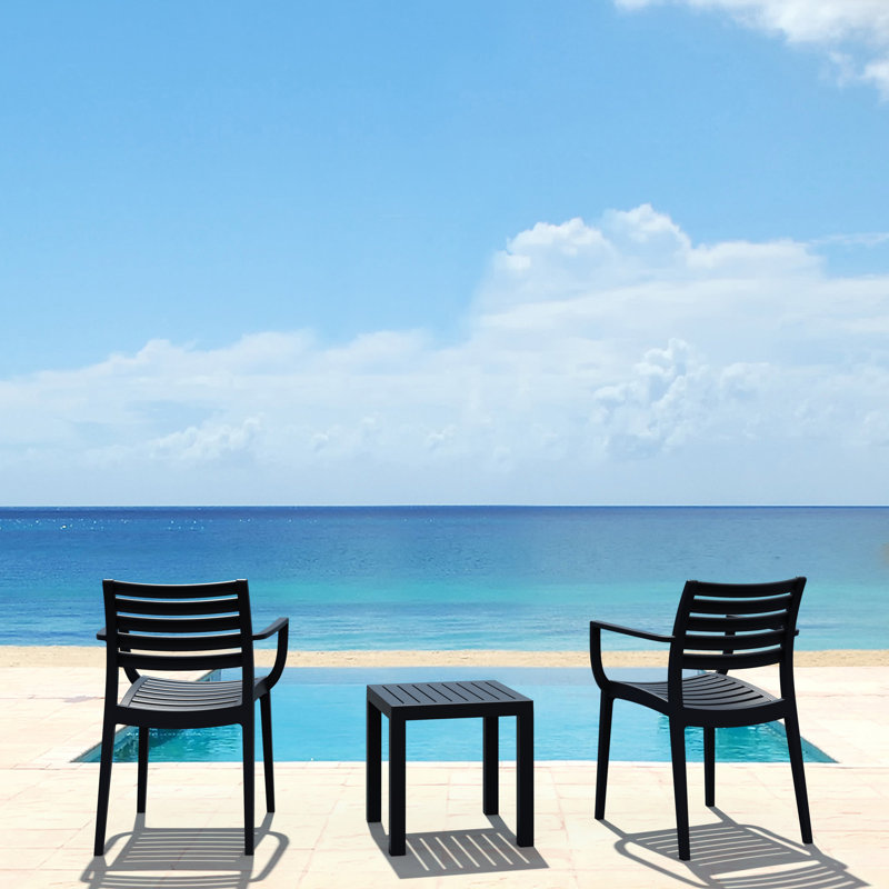 2 - Person Patio Conversation Set, Black