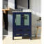 Meuble-lavabo bleu marine 24 po Largeur, profondeur de 18,25 po, plateau en céramique blanche, miroir à 22 po, fermeture en douceur de l'armoire, de l'armoire et des tiroirs pour le rangement