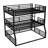 Full/Full XL Over Full/Full XL Over Queen Bunk Bed, Metal Triple Bunk Bed With Safety Guardrails, Heavy-Duty Bunk Bed With Noise-Reduced Design, Black-142196328