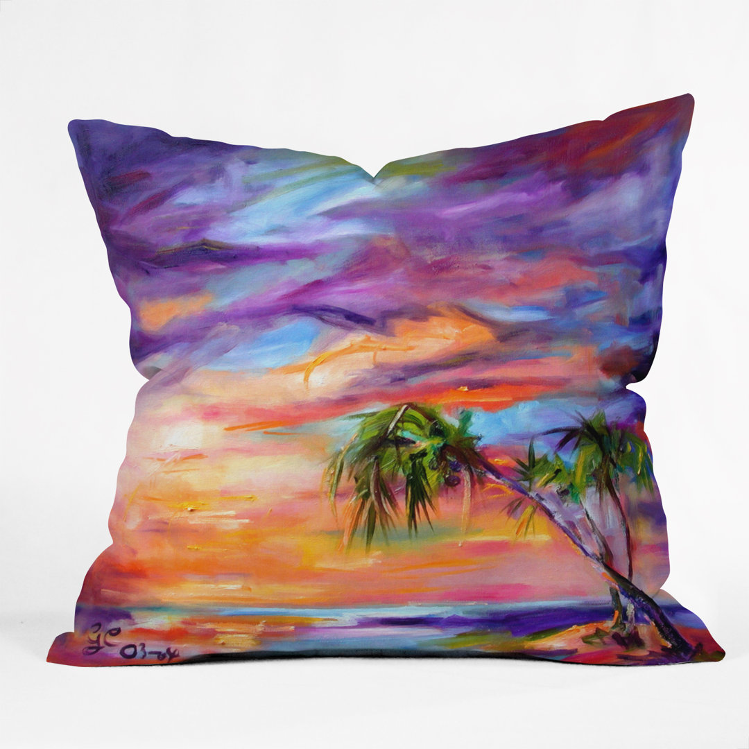 Florida Palms Beach Indoor/Outdoor Throw Pillow Deny Designs 