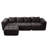 Modular Chenille Cloud Sofa, 3-Piece Boneless L-Shape Sectional with Ottoman, No Assembly-1561601938