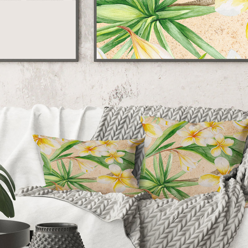 Housse et insert de coussin rectangulaire Tropical Foliage and Flowers