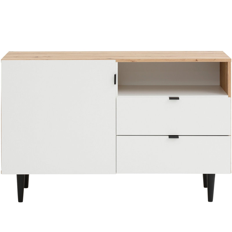 Eriby 140 Cm Wide 2 Drawer Sideboard, Artisan Oak/White