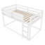 Lit superposé bas simple au-dessus de simple, lit superposé au sol avec échelle, lit superposé simple en bois massif pour enfants et enfants, blanc-224022730