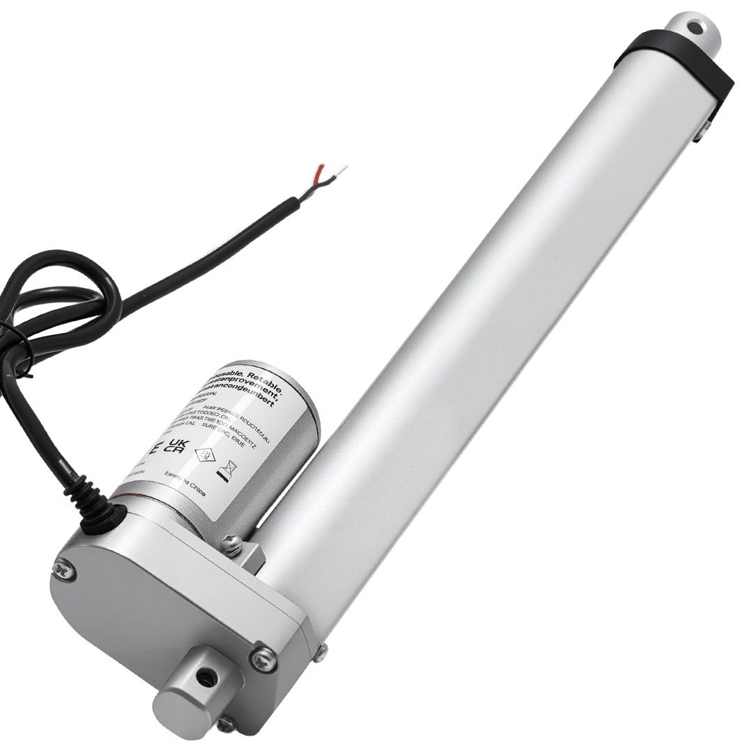 12V Linear Actuator, 9.84 Inch Stroke 0.6"/s High-Speed Linear Motion Actuator, 225lbs/1000N with IP54 Protection & Mounting Bracket for Lift Desk, Re