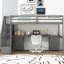 Twin Size Loft Bed In Grey With Desk And Double Storage Options For Captivation