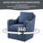 Melby Upholstered 360°Swivel Armchair with Curved Slope Arms & Removable Cushion, Navy-1688289825