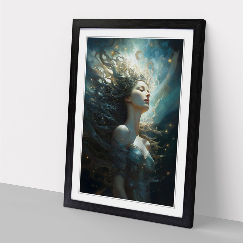 Galaxy Classicism Art - Framed Print, 34cm H x 25cm W, Black Framed