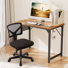 Bureau d'écriture avec base en métal et chaise de travail