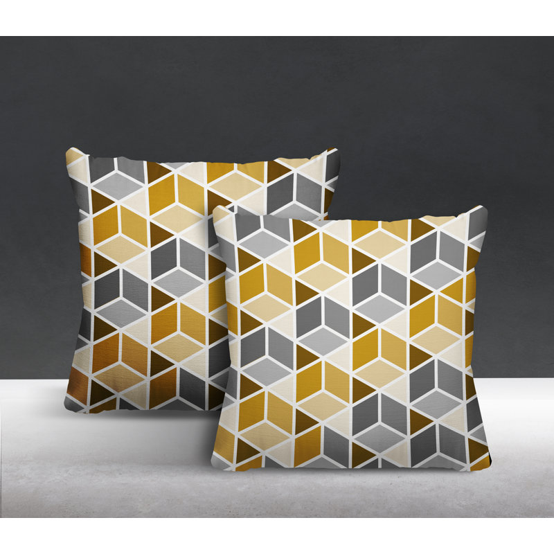  Coussin intérieur / extérieur, L 19 po x H 19 po, Jaune