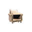 Fauteuil rembourré avec chenille beige et rangement pratique confortable en chenille, Home Decor Essential
