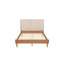 Grand lit en bois avec tête de lit tapissier de style piano, lit en bois avec cadre de lit renforcé, blé
