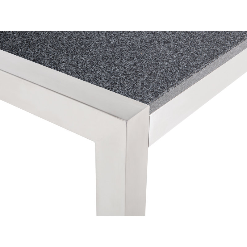 Samba 6 - Person Patio Dining Set with Rectangular Table, Grey Granite, Beige