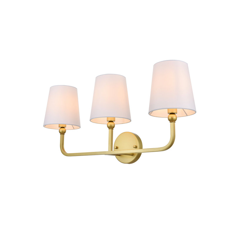 Givan - Lumière de meuble-lavabo à intensité variable, Laiton, H 12 po x l 26 po x P 26 po, Trois lumières