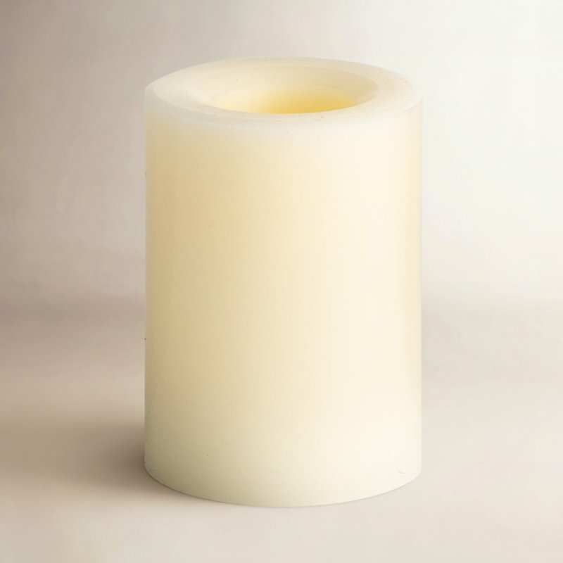 Bougie à pilier DEL pour l'extérieur Cicily, H 4 po x l 3 po x P 3 po, Blanc cassé