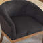 Modern Upholstered Barrel Dining Chairs with Arms, Linen Accent Chairs with Natural Hardwood Frame-1653663142