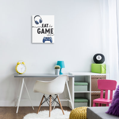 Eat Sleep Game Lifestyle Canvas, design by Christine Simpson Art