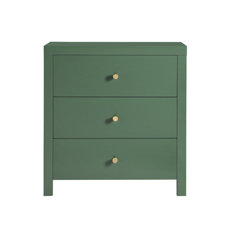 Table de chevet 3 tiroirs Nevarre, Vert antique