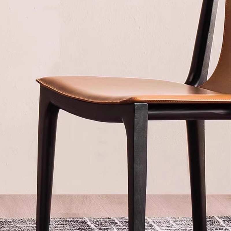 Chaise d'appoint orange et noire à dossier solide (ensemble de 2)