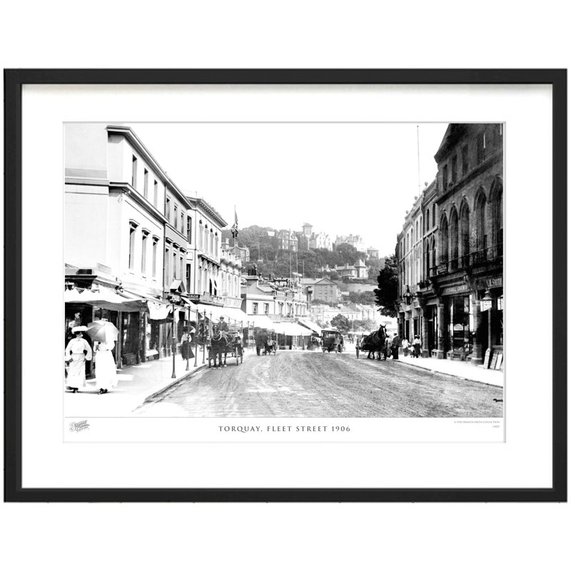 Torquay, Fleet Street 1906 by Francis Frith - Single Picture Frame Print, 28cm H x 36cm W x 2.3cm D