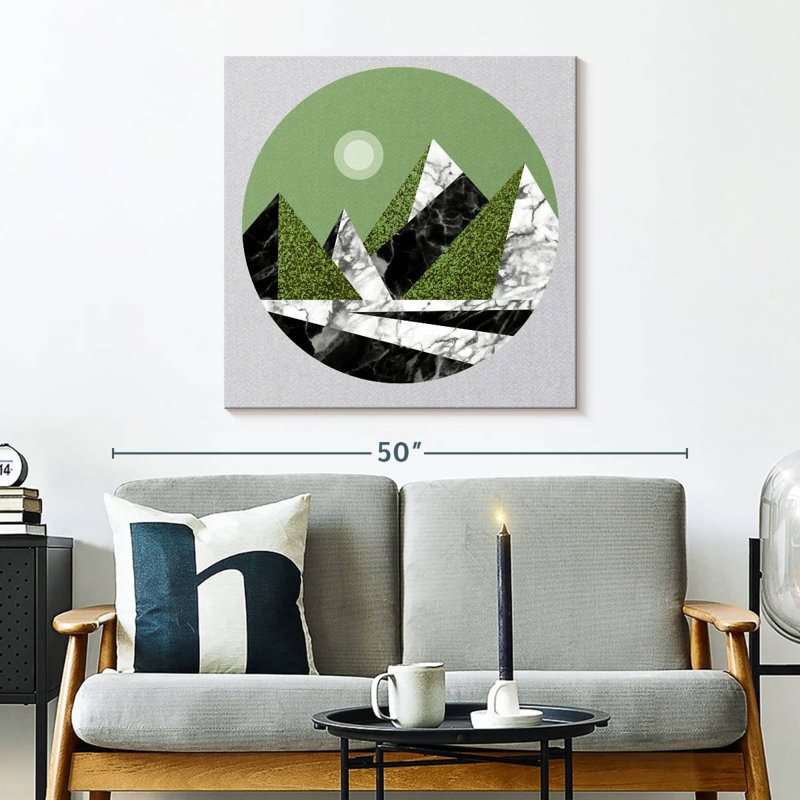 Alvord Abstract Green Mountains, 30" H x 30" W