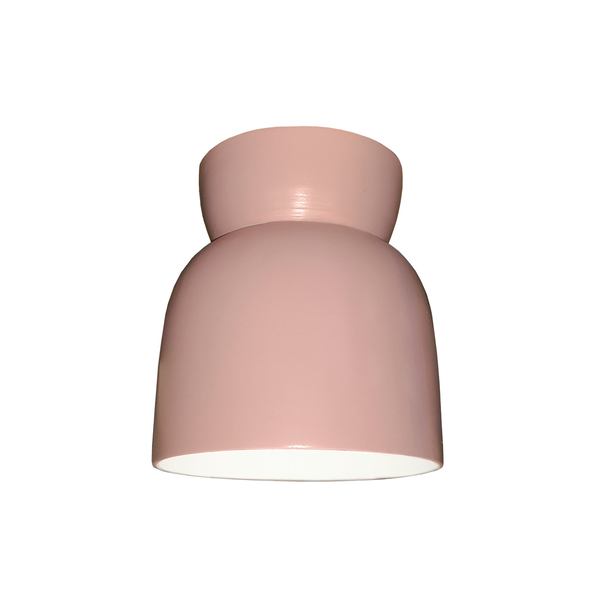 Logan Single Light Ceramic 8'' H X 7.5'' W  Flush Mount, Rose Pink, Incandescent (Not Included)