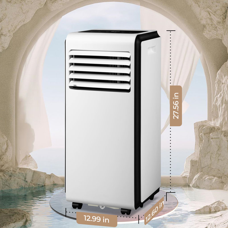  Climatiseur portatif 8 000 BTU - Refroidisseur / déshumidificateur / ventilateur 3-en-1, 150 pieds carrés Couverture en pi, télécommande et minuterie 24H (blanc)
