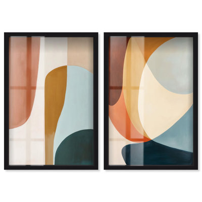 Ensemble d'art abstrait moderne « Archways of Tranquility » (Impression sous cadre) par Art Remedy, cadre noir, 10 x 15