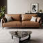Canapé modulaire brun en cuir véritable