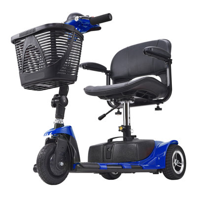 3 Wheel Folding Mobility Scooter for Adults and Seniors, Heavy-Duty Electric Powered Mobility Scooter and 12 Mile Long Range, All Terrain Travel Wheelchair with 9° Climbing Capacity, 265lb Capacity