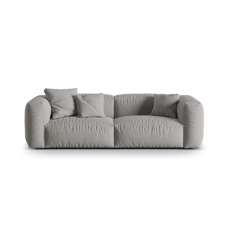 Carlens 4 Seater Sofa, Light Grey, Structured Fabric, 3