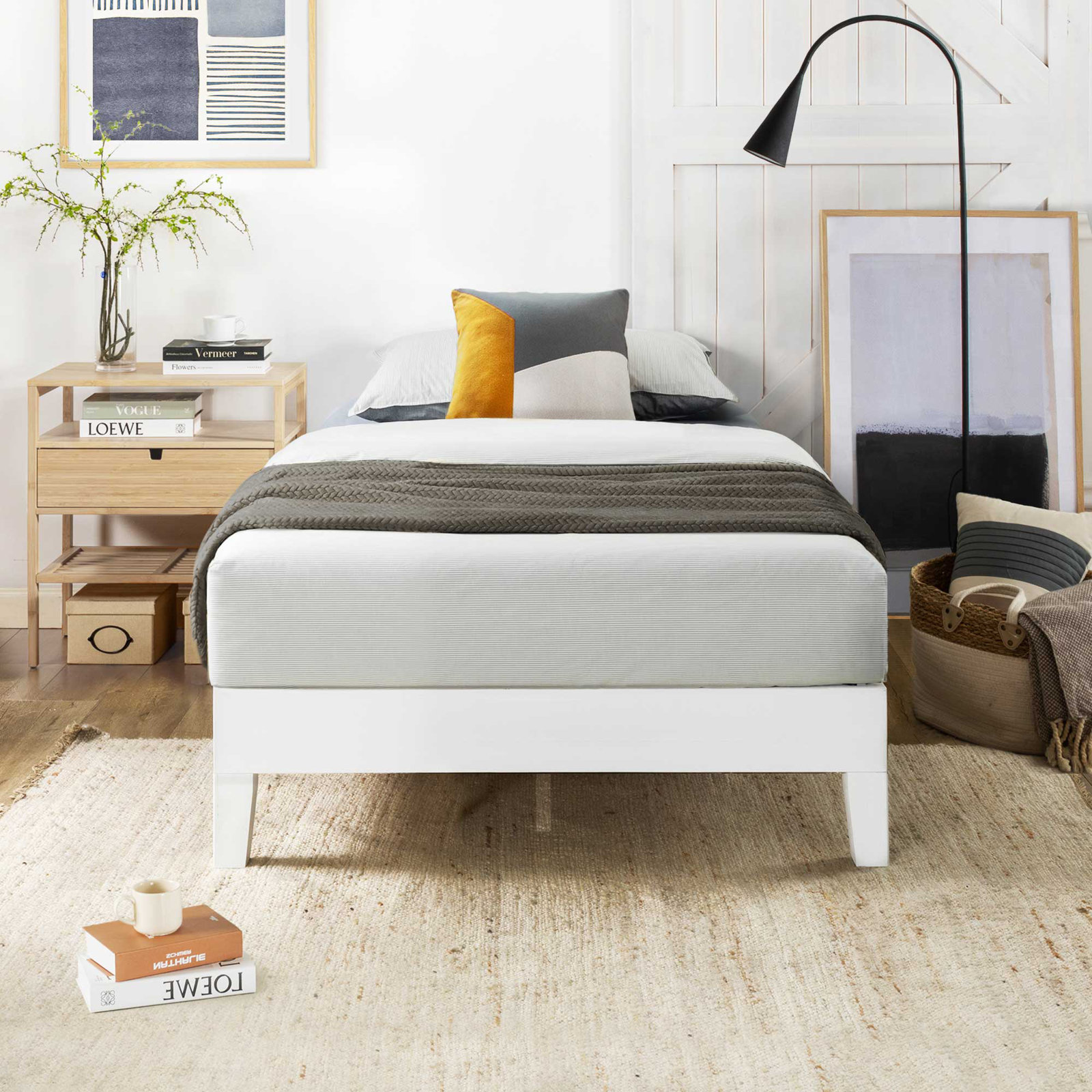 Amaryn Platform Bed, Twin, White