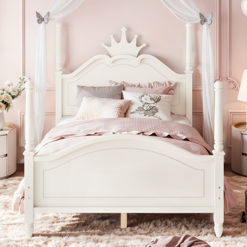 Lit plateforme courbé Regalia, Beige