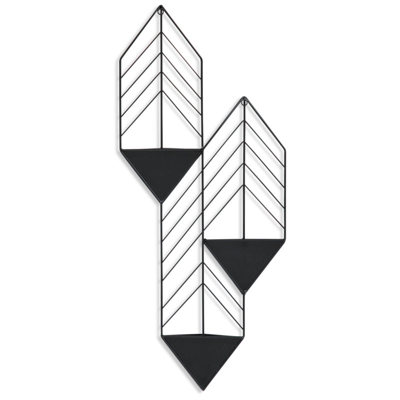 Black Metal Contemporary Indoor/Outdoor Wall Planter