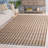 Natural Fiber 661 Flatweave Jute/Cotton Geometric Rug in Natural/Turquoise/Navy/Ivory-108597900