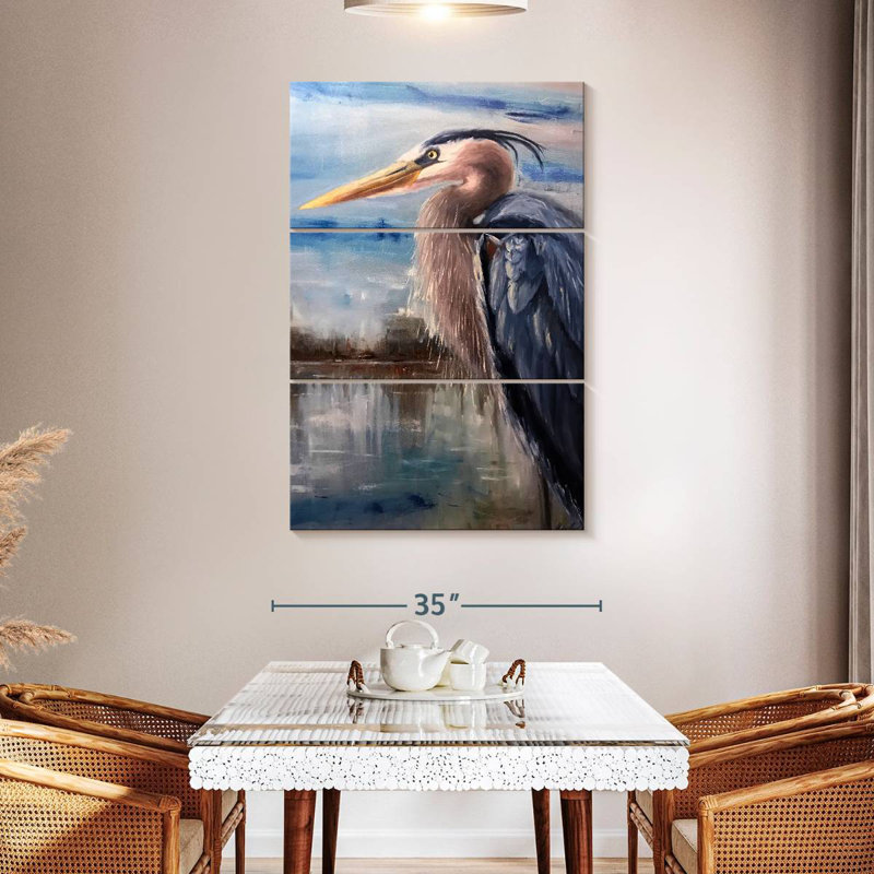 Brampt Resting Great Blue Heron, 50" H x 32" W